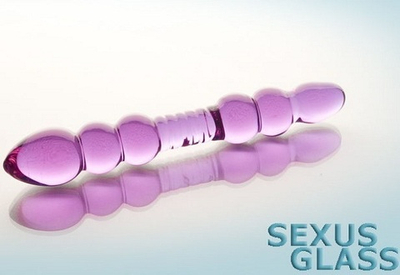 Двусторонний стеклянный фаллос - елочка