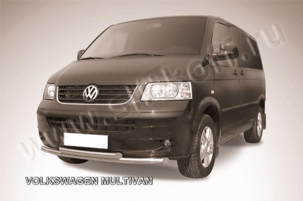 Защита переднего бампера (нержавейка) Volkswagen Multivan (2003-2015) d57+d57