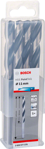 Сверло по металлу BOSCH HSS POINTTEQ СВЕРЛ 11 мм 5 шт 2608577278