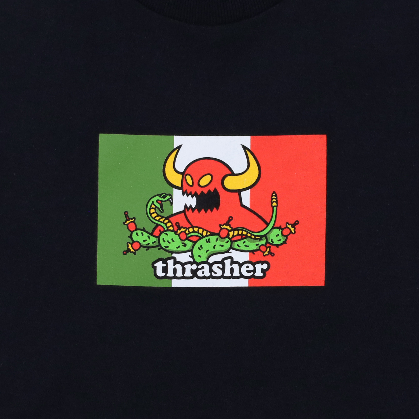 Футболка Thrasher x Toy Machine Hecho T-Shirt (black) артикул:ziwunkvFj7F4Lcz-3WSiL1 - купить в магазине Дайс