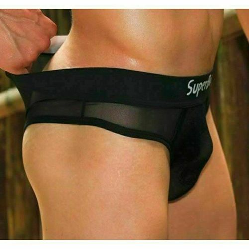 Мужские трусы брифы черные Superbody Black Transparent