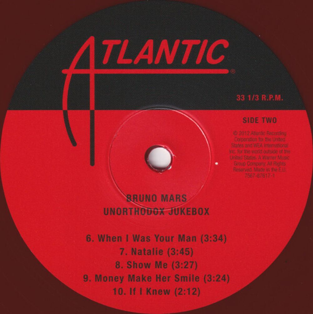 Bruno Mars. Unorthodox Jukebox (Limited Dark Red, LP). Коллекционное издание на темно-красном виниле