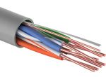 Кабель витая пара омедненный U/UTP, CCA, CAT 5e, PVC, 4PR, 24AWG, внутренний, однопроволочный, серый
