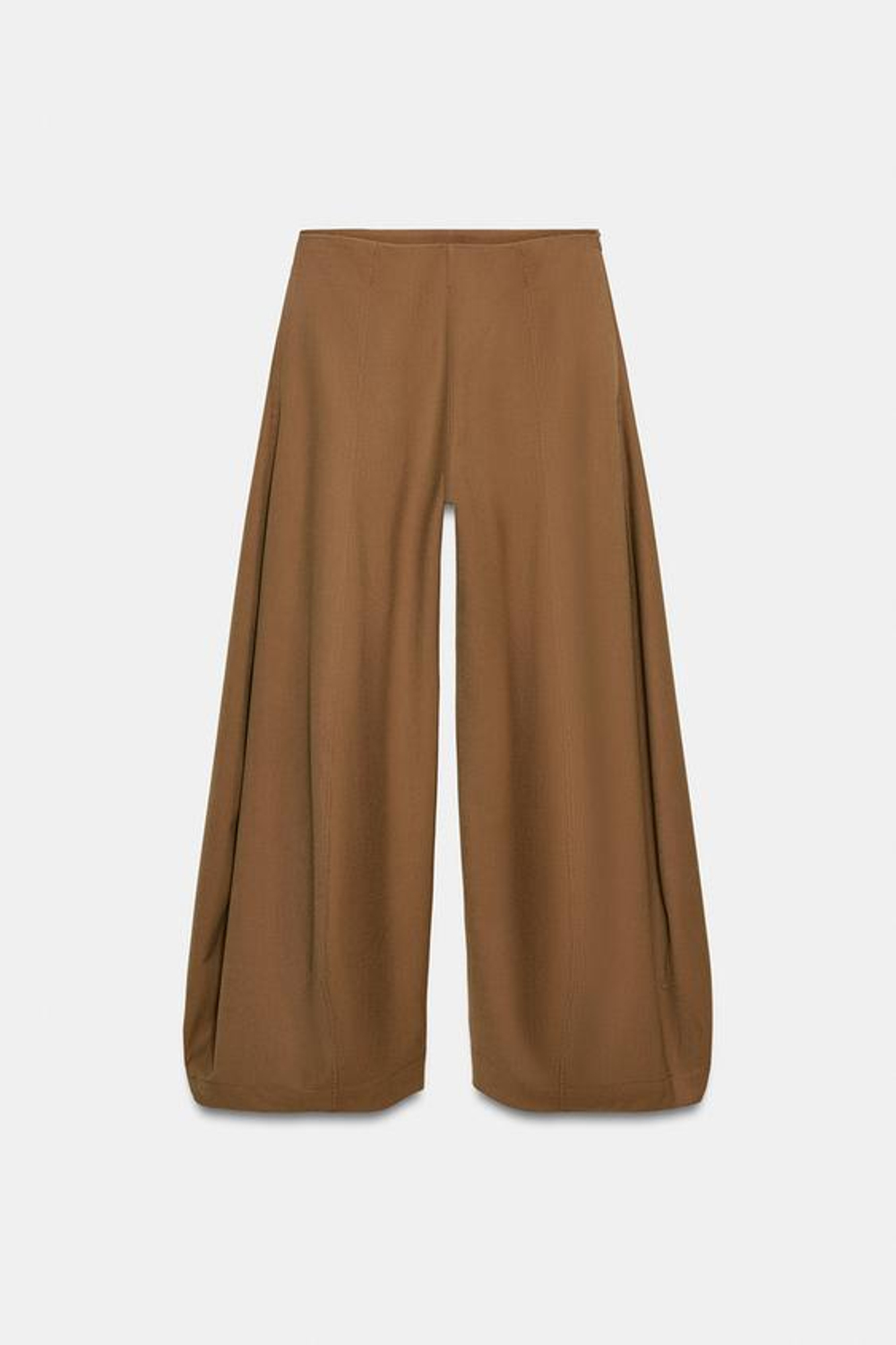 ZARA БРЮКИ WIDE-LEG ОБЪЕМНОГО КРОЯ — ZW COLLECTION, КАРАМЕЛЬНЫЙ