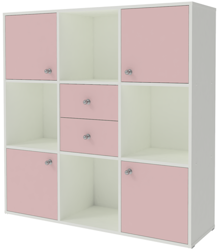 Стеллаж КарИВи Джери Белый  Розовый