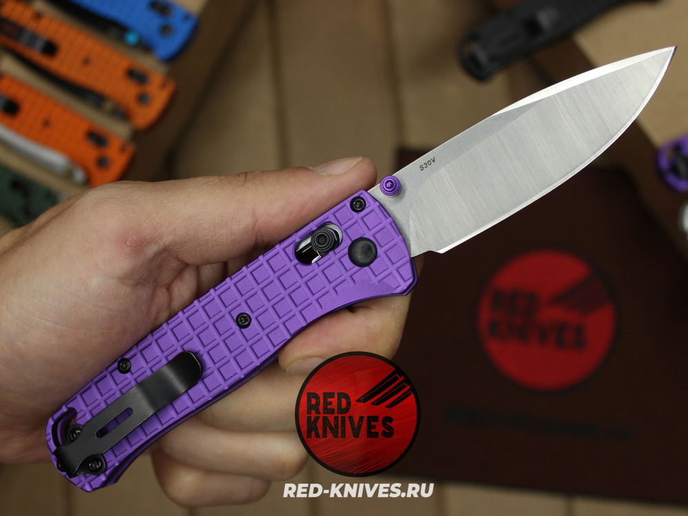 Нож Benchmade 535 Алюминий Frag A+++ - фиолет рук., сатин клинок RK/Н61