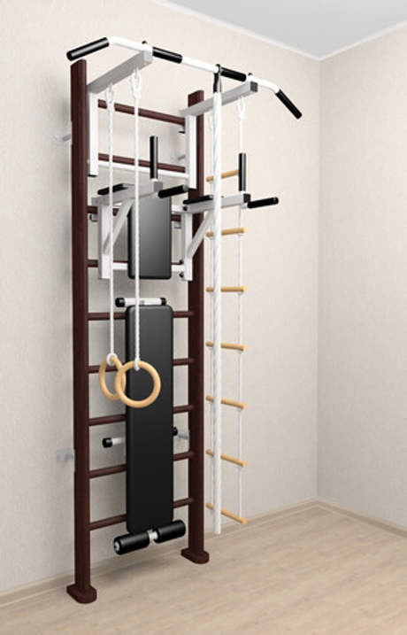 Деревянная шведская стенка Sv Sport 906в (Турник стандарт/Брусья/Скамья/Канат/Кольца/Лестница)