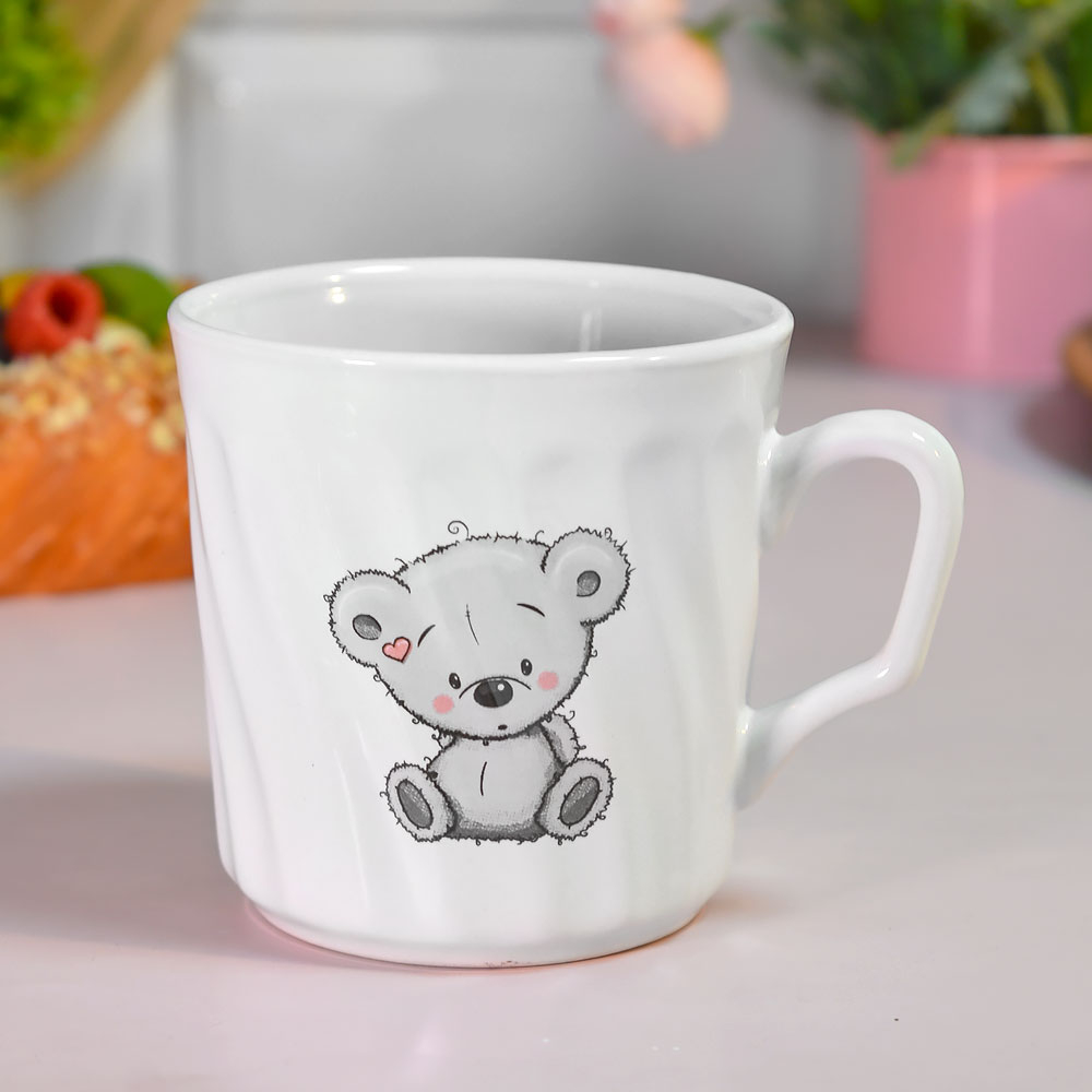 Кружка 250мл Мишка, форма Волна