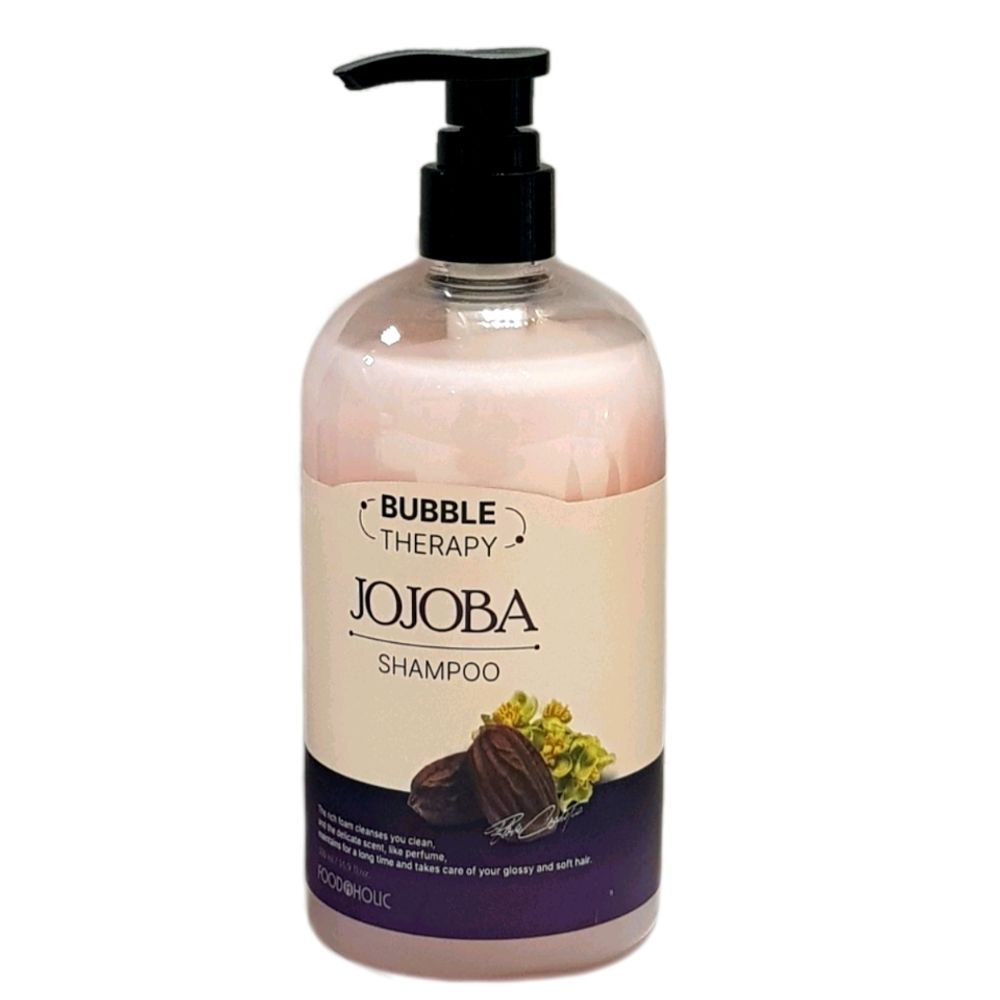 Шампунь для волос разглаживающий и увлажняющий с маслом Жожоба FOODAHOLIC BUBBLE THERAPY JOJOBA SHAMPOO, 500 мл.