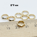 Коннектор-рамка Шестигранник, цвет золото, размер 8*9 мм, внутренний диаметр 6,5 мм, цена за 1 шт