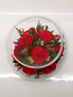 натуральные розы в стекле, вакуум*