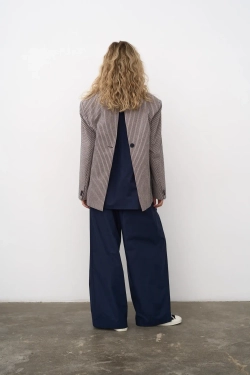 Брюки-палаццо синие