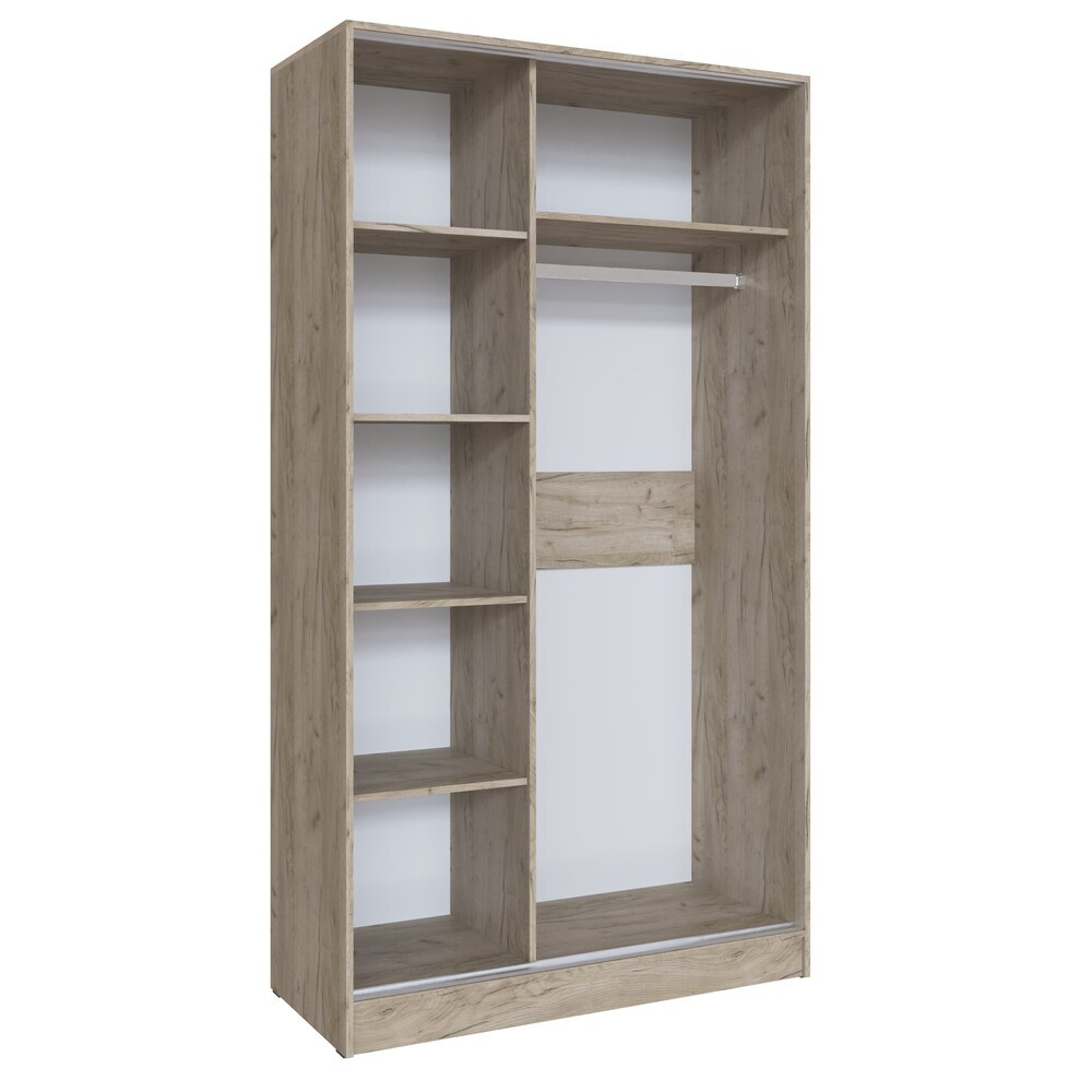 Шкаф-купе Стиль-2 120, Дуб крафт серый, Дуб крафт белый