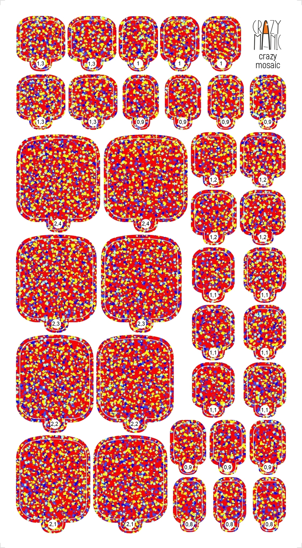 Crazy Manic Плёнки для ногтей для педикюра crazy mosaic p