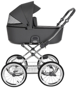 Детская коляска Roan Bass Next Classic d14 3 в 1 с автокреслом Avionaut Silver Black RCL253/1 Steel Grey