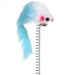 Игрушка для кошек напольная с пружинкой и колокольчиком «ЛАПКИБум», цвет розовый, 15*15*20см