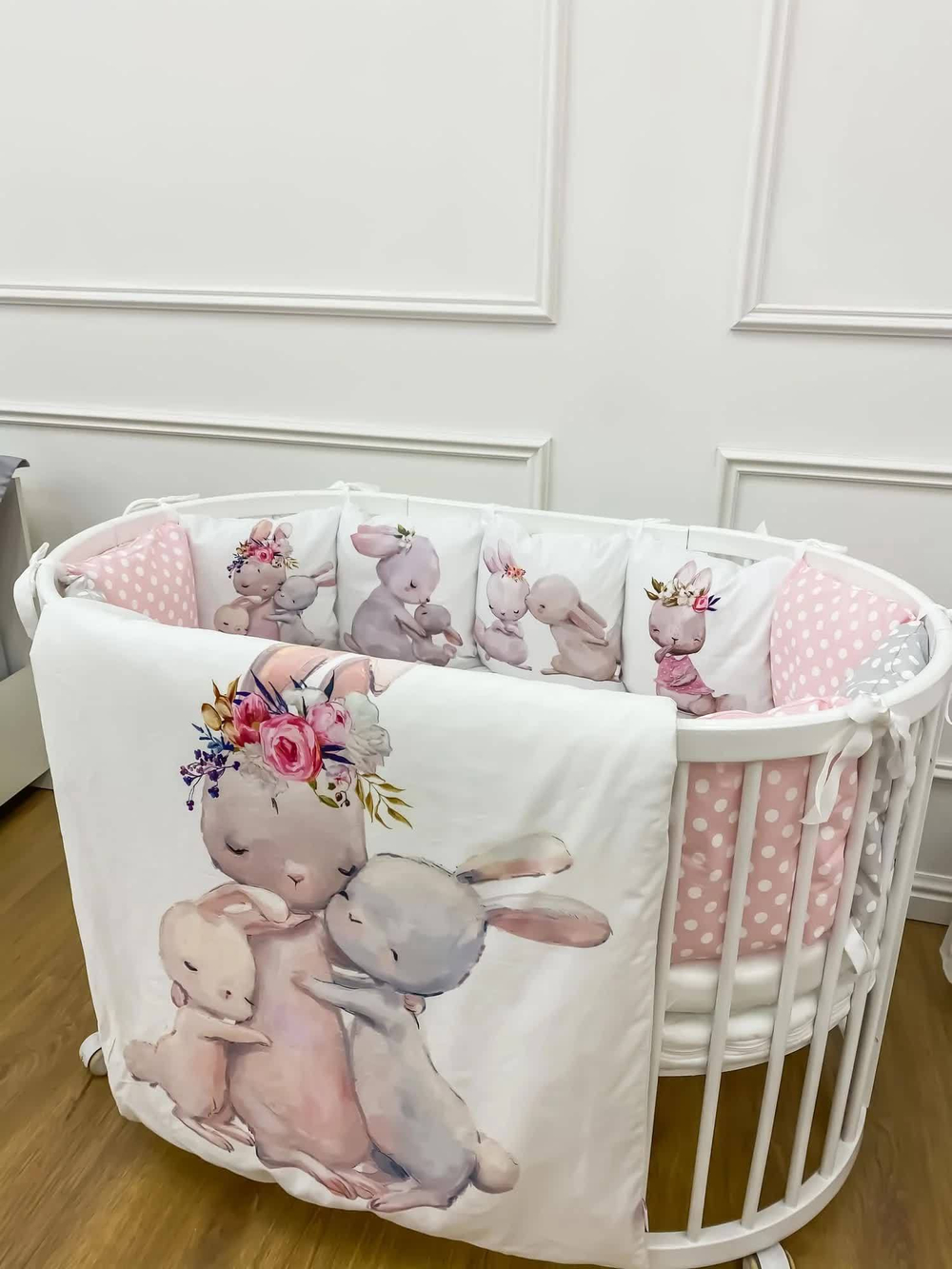 Комплект в кроватку 18 предметов "Мишка с партой коричневый", сатин