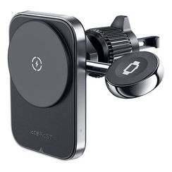 Автомобильный магнитный держатель AceFast D18 2-in-1 с функцией беспроводной зарядки (AF-D18-BK) Black