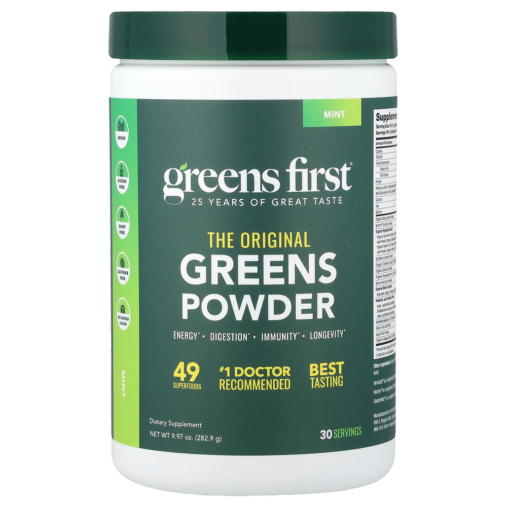 Greens First, зелень в порошке, со вкусом мяты, 282,9 г (9,97 унции)