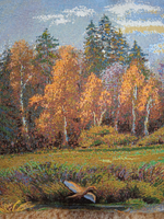 Декоративная гобеленовая наволочка для интерьерной подушки Охота 68х47