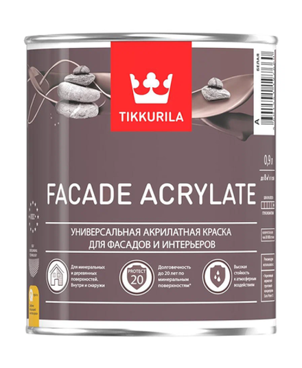 Краска фасадная Tikkurila Facade Acrylate База А гл/мат (0,9л)