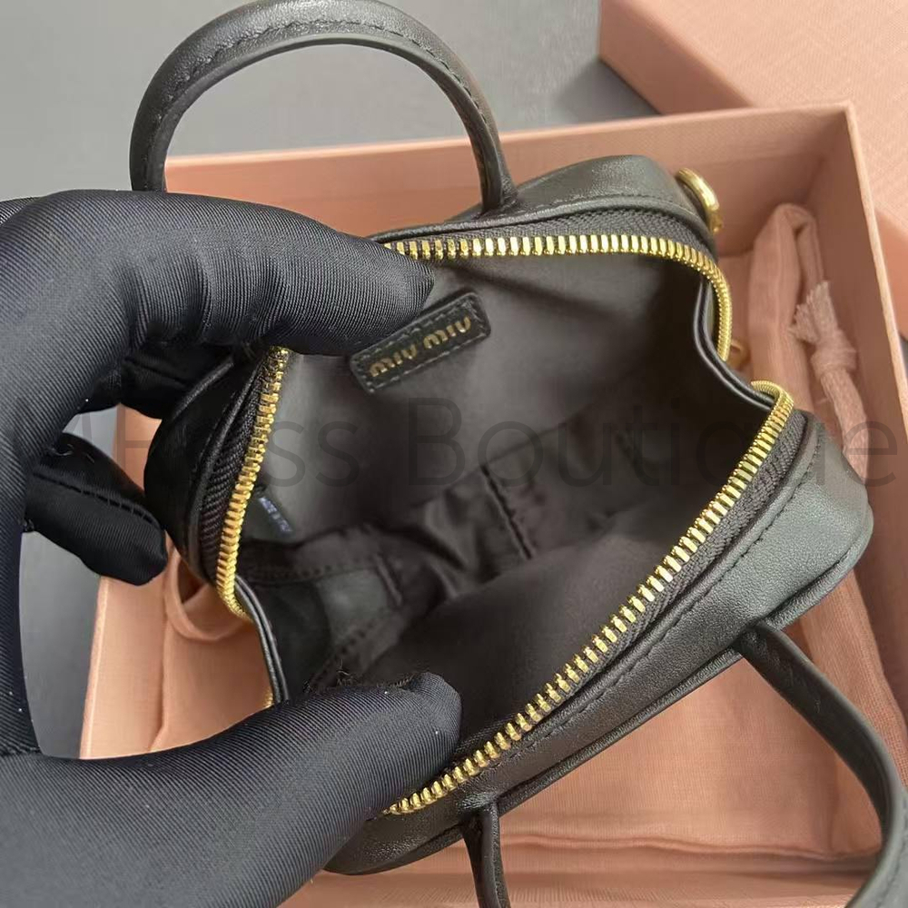 Женская кожаная мини-сумка Miu Miu Micro черная