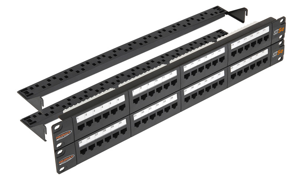Патч-панель  NikoMax NMC-RP48UD2-2U-BK