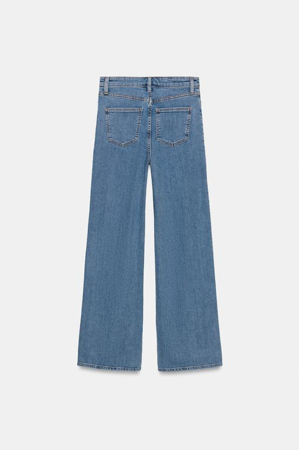ZARA ДЖИНСЫ WIDE LEG С ВЫСОКОЙ ПОСАДКОЙ — ZW COLLECTION, СИНИЙ