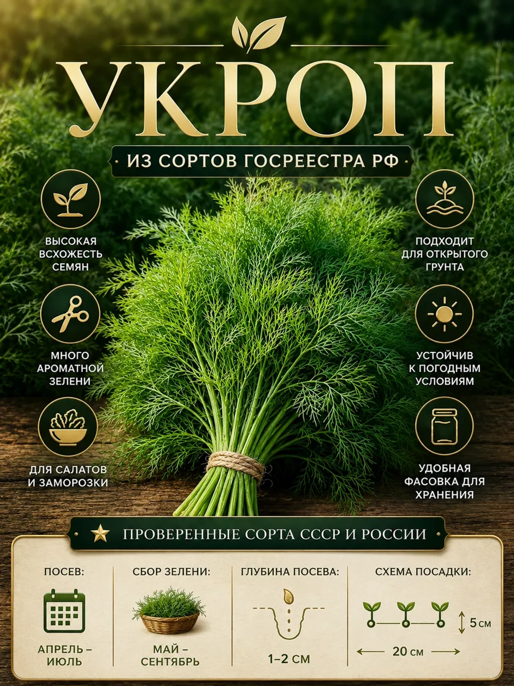 Семена укропа для дачи и огорода