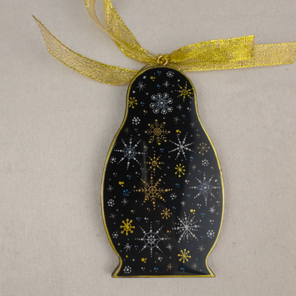 Сувенир Матрешка "Зимние забавы" с росписью Палех в коробке