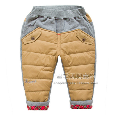 Брюки детские трикотажные с контрастной стеганой вставкой