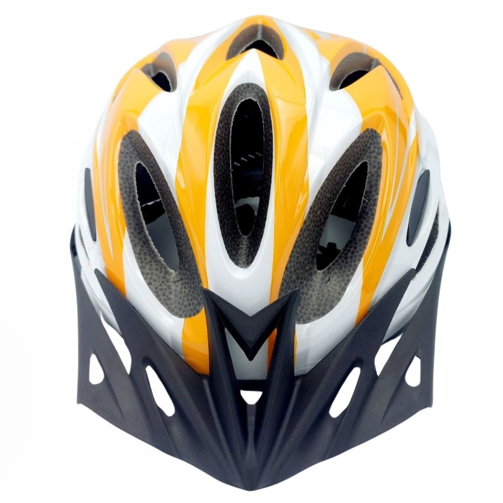 Шлем велосипедный защитный (White/Orange) L(58-61)