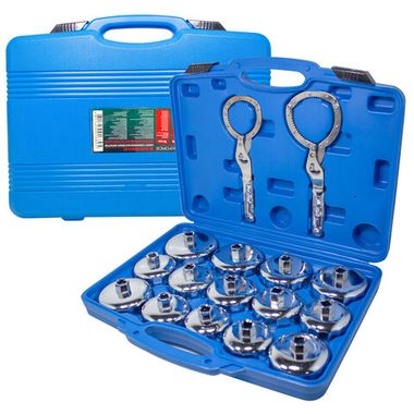 Набор съемников масляных фильтров 1/2'',16пр.(67,64,72.5,74.5мм-14гр,73,75,79,79.5,89,91,92,101мм-15гр,75.5мм-12гр,86.5мм-18гр),в кейсе RockForce##Rock FORCE RF-33111616