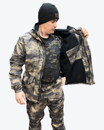 Костюм Горка 5 демисезонный "Серый мультикам" с флисом, Пилигрим