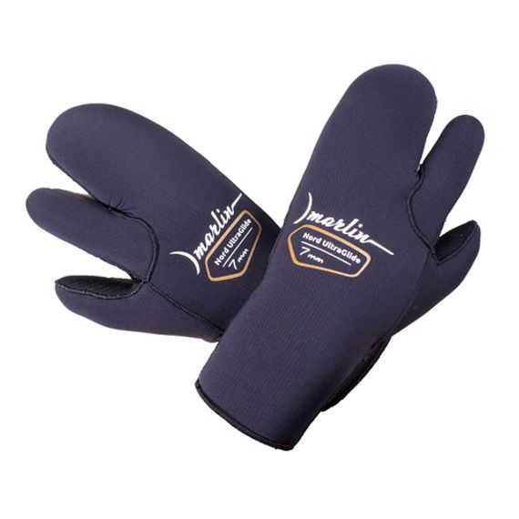 Перчатки трехпалые Marlin Nord Ultraglide 7 мм Черные