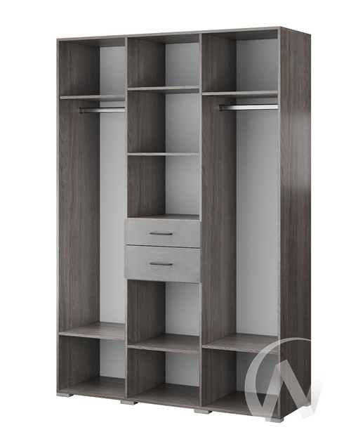 Шкаф 3-х створчатый Спальня Теана МДФ (ясень анкор темный/ мрамор лайт)