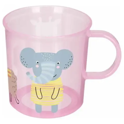 КРУЖКА ДЕТСКАЯ С ДЕКОРОМ И НЕСКОЛЬЗЯЩИМ ДНОМ 200МЛ (Розовый)