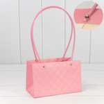 Пакет подарочный 19х12х10.5см Ваза для цветов "Ромбы" (Зеленый)