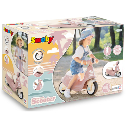 Детская каталка-скутер Smoby 721008 розовая двухколёсная для малышей от 18 месяцев — фото 1