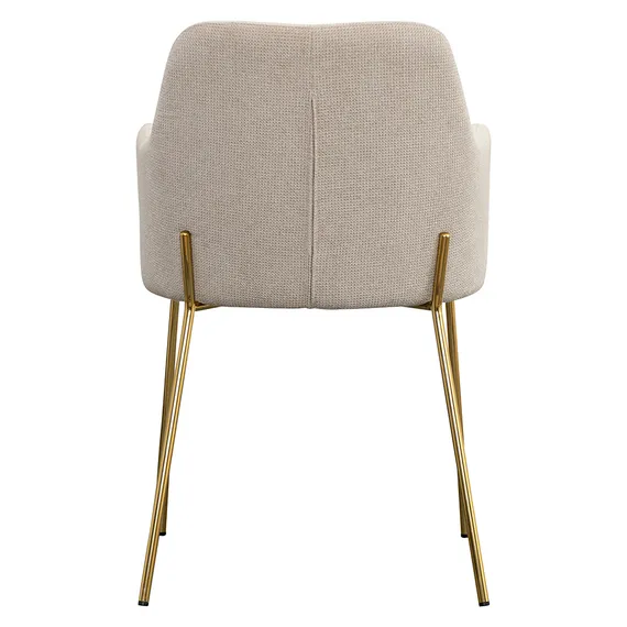 Стул Dwight, светло-бежевый шенилл, золотые ножки