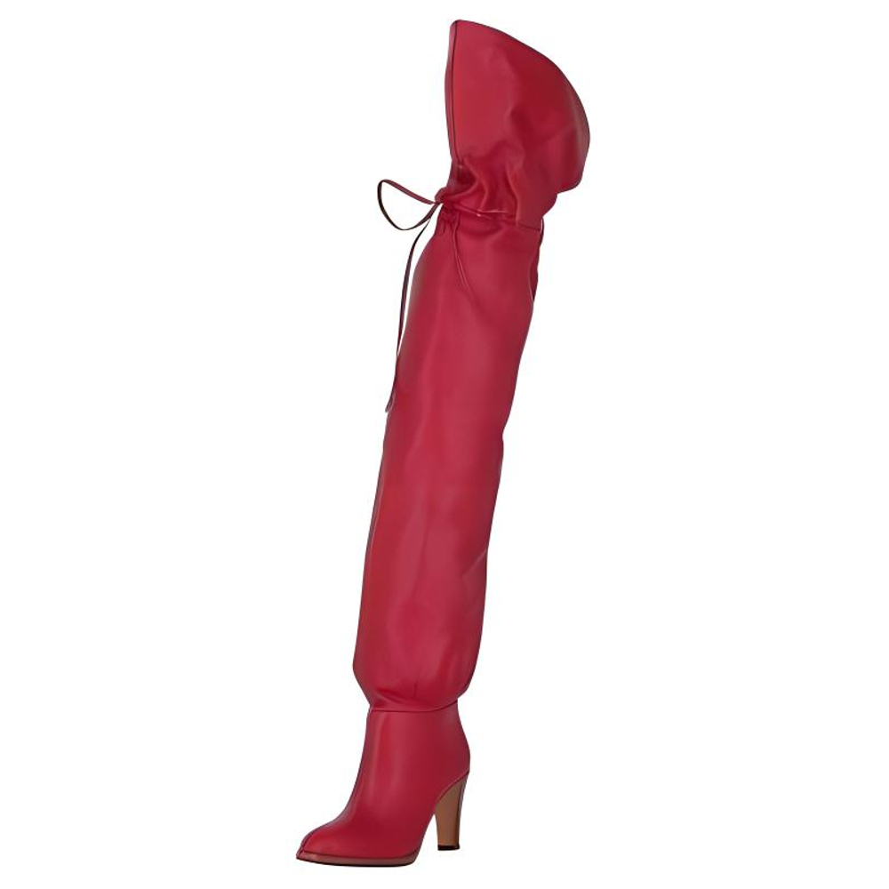 GUCCI Lisa Over The Knee Boots Romantic Cerise Women"s