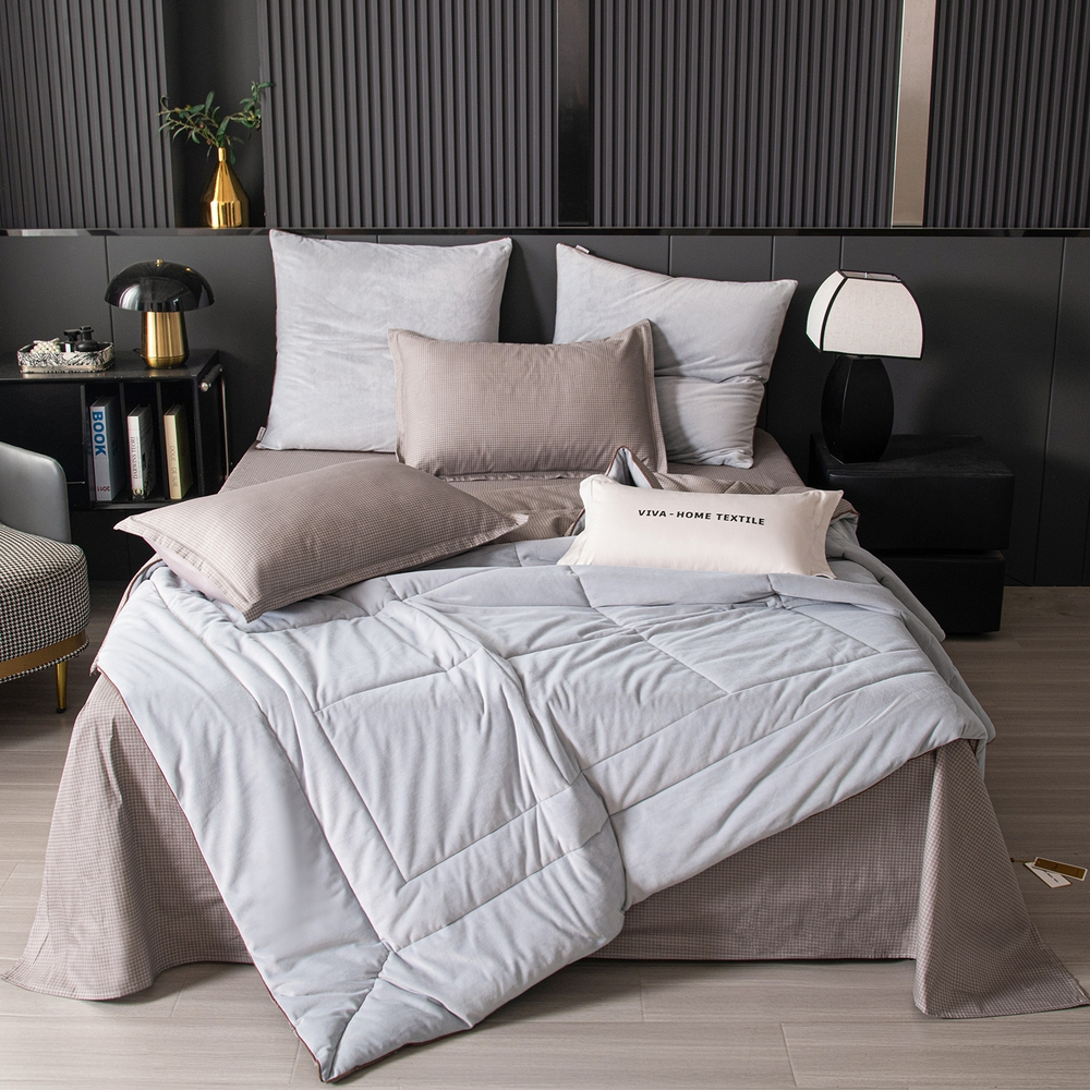 Комплект постельного белья на резинке Сатин Velouria Luxe с Одеялом VLR008