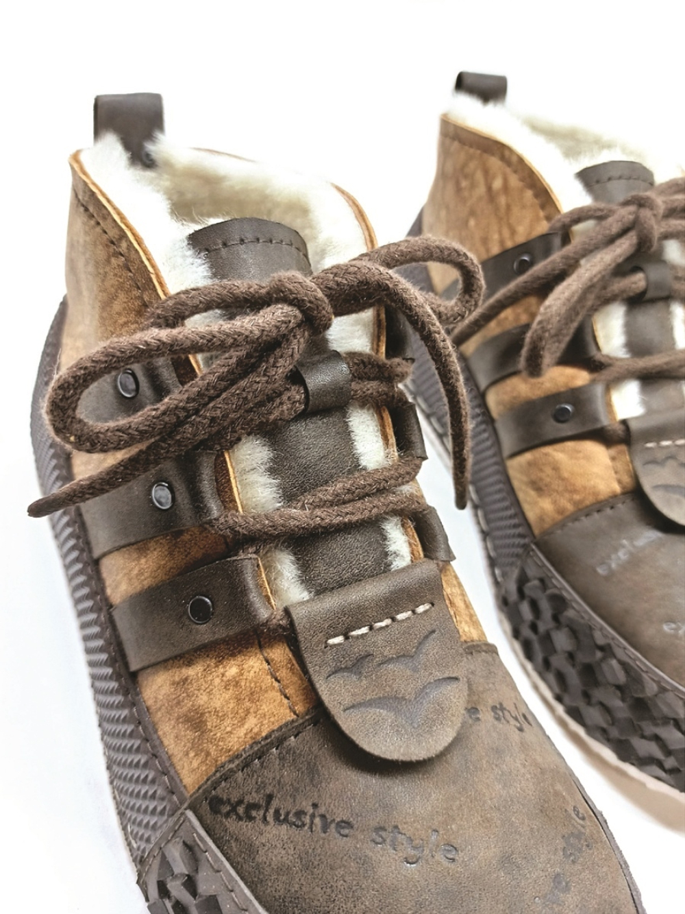 Ботинки зимние "Beige&Brown"