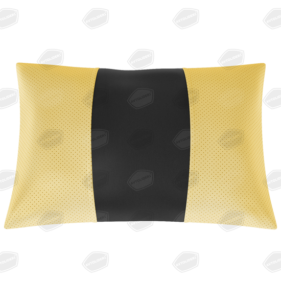 Автомобильная подушка под шею или поясницу из экокожи (прямоугольная на резинке)