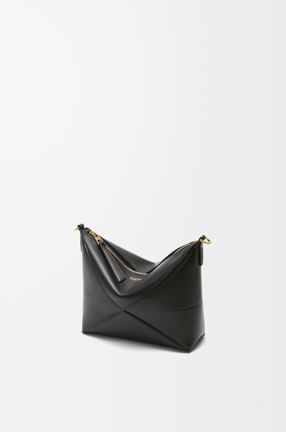Loewe Сумочка-клатч Puzzle Fold из блестящей телячьей кожи наппа, черный