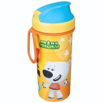 Стакан пластиковый 400мл с крышкой «МИ-МИ-МИШКИ» оранжевый