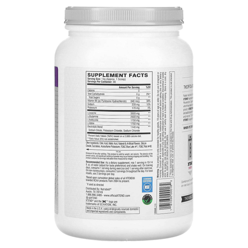 XTEND, 7 г BCAA, со вкусом холодного винограда, 1,17 кг (2,58 фунта)