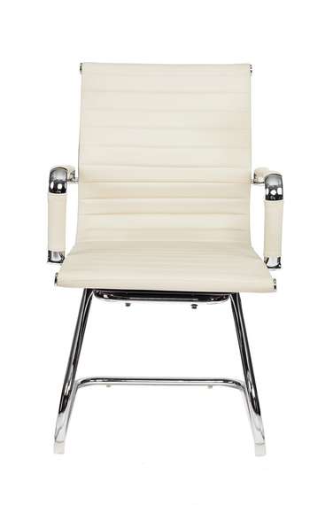 Кресло Бюрократ CH-883-LOW-V слоновая кость эко.кожа низк.спин. полозья металл хром