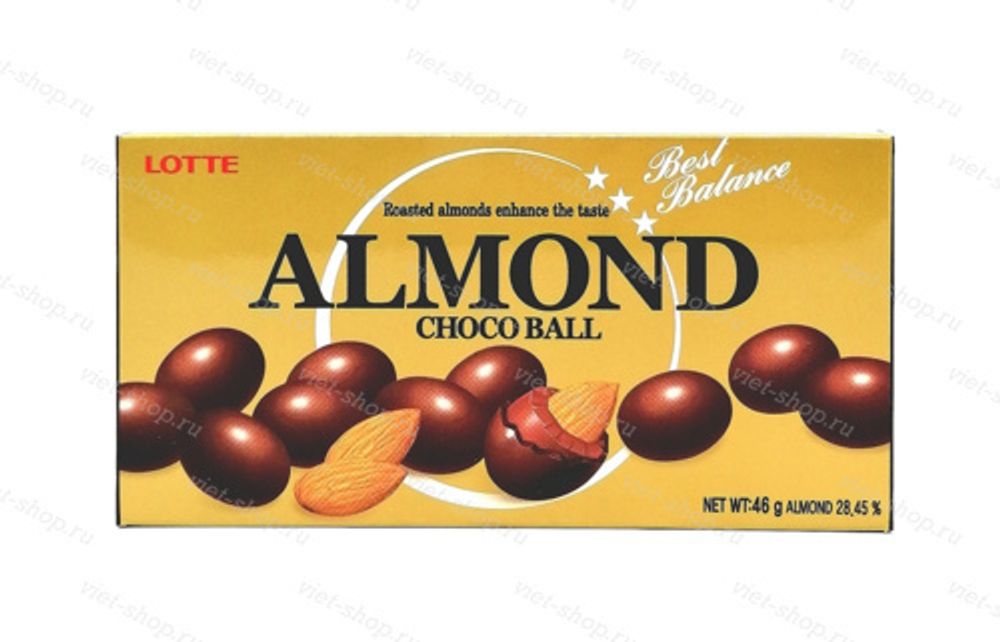 Миндаль в молочном шоколаде Almond Choco Ball, Корея, 46 гр.