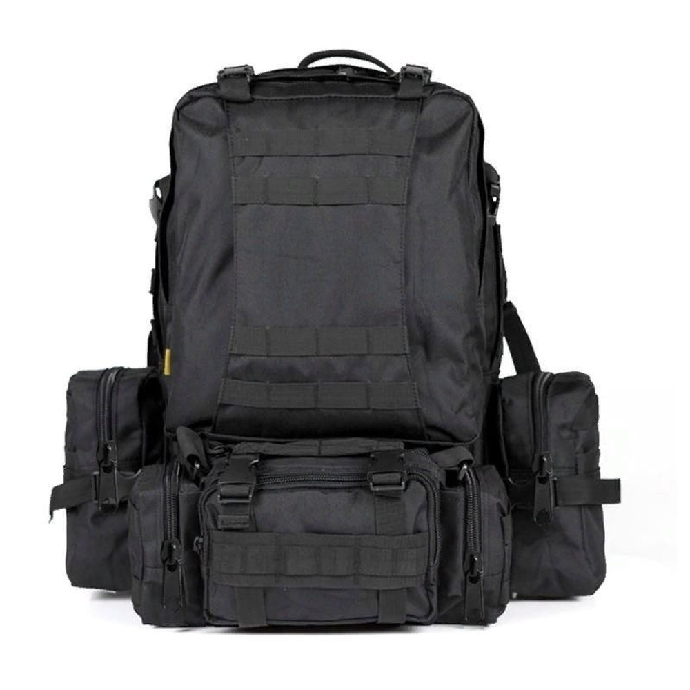 Тактический рюкзак с навесными подсумками / черный